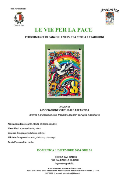 Le Vie per la Pace. Performance di Canzoni e Versi Tra Storia e Tradizione