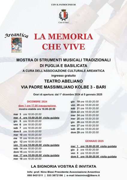 La memoria che vive. Mostra di strumenti musicali tradizionali di Puglia e Basilicata