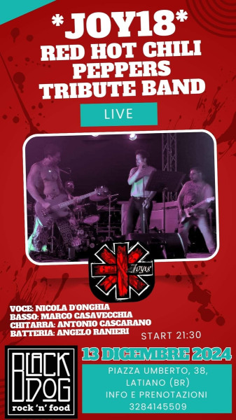 Joy 18 Red Hot Chili Peppers Tribute Band live @Blackdog RockNfood