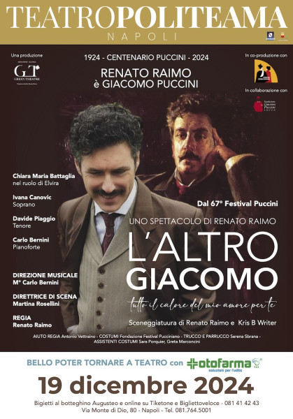 L’ALTRO GIACOMO, di e con Renato Raimo, in scena nel centenario della morte di Puccini