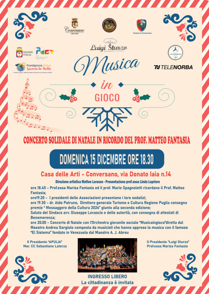 Concerto solidale di Natale Ricordo del prof Matteo Fantasia