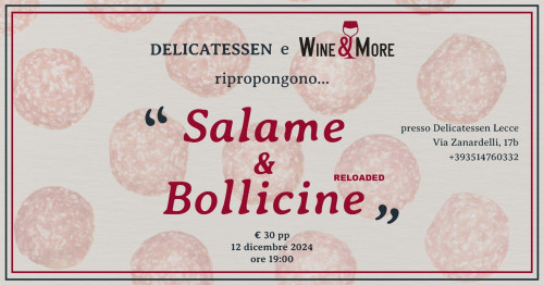 Degustazione di Salame e Bollicine - Delicatessen con Wine&More