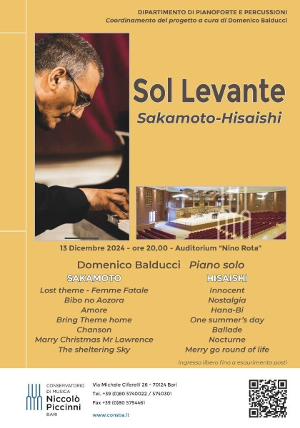 SOL LEVANTE Sakamoto  Hisaishi   Domenico BALDUCCI Piano solo