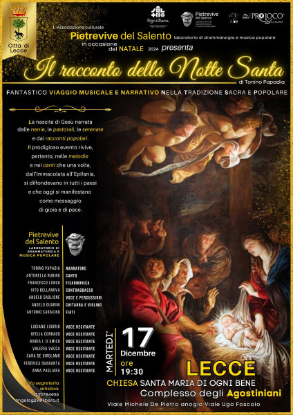 IL RACCONTO DELLA NOTTE SANTA al Convento degli Agostiniani di LECCE