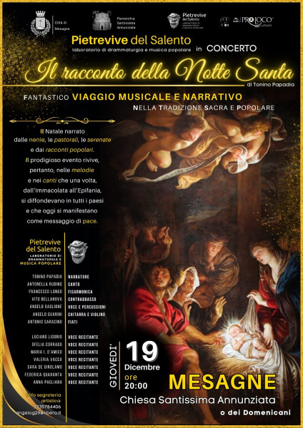 IL RACCONTO DELLA NOTTE SANTA. Viaggio musicale e narrativo nella tradizione sacra e popolare.