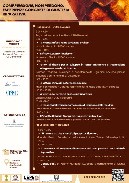 Convegno Comprensione, non perdono: esperienze concrete di giustizia riparativa