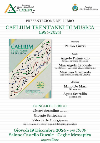 Presentazione Libro Caelium. Concerto Lirico.