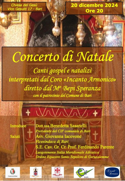 Concerto di Natale Organizzato a Bari dal Cif e Oessg