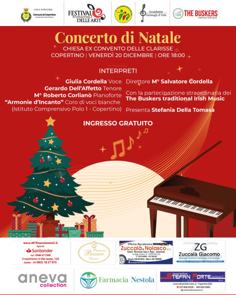 Concerto di Natale domani sera a Copertino: ingresso gratuito, dirige il Maestro Salvatore Cordelia