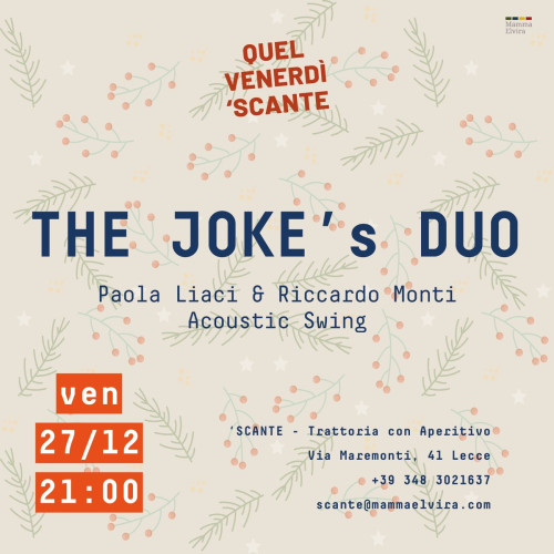 The Joke's Duo Swing acustico per Quel Venerdì 'Scante