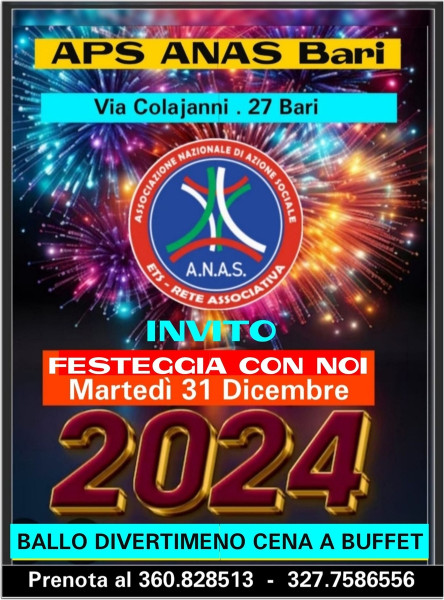 LAST & FIRST paty FAMILY aperitif per festaggiare il "FINE ANNO 2024" all'APS ANAS Bari