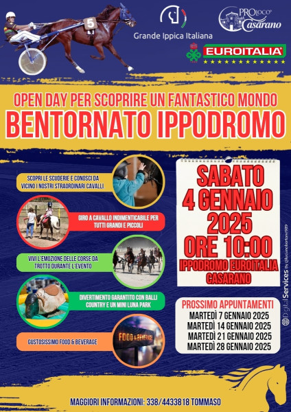 Bentornato Ippodromo: Un Open Day per Scoprire il Fantastico Mondo dell'Ippica a Casarano