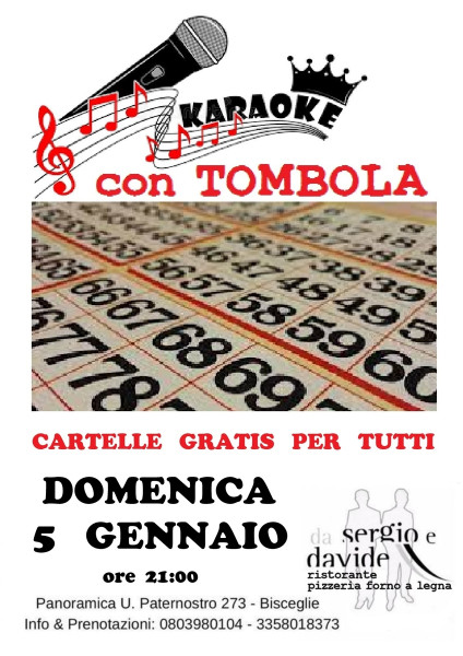 "CANTA TU" serata Karaoke con TOMBOLATA