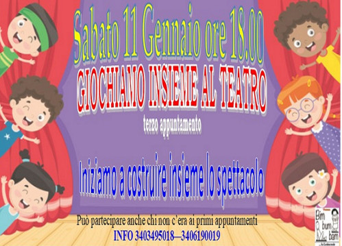 GIOCHIAMO INSIEME AL TEATRO Terza Puntata INIZIAMO A COSTRUIRE INSIEME LO SPETTACOLO