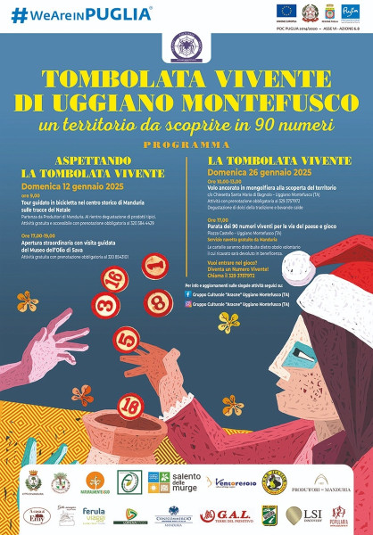 Tombolata Vivente di Uggiano Montefusco: arte, cultura, musica, volo in mongolfiera e degustazioni, nelle domeniche del 12 e 26 gennaio