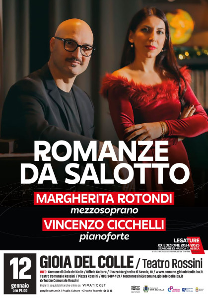 Stagione 2024/2025 del Teatro Comunale Rossini di Gioia del Colle. Sul palco “Romanze da Salotto", imperdibile appuntamento musicale