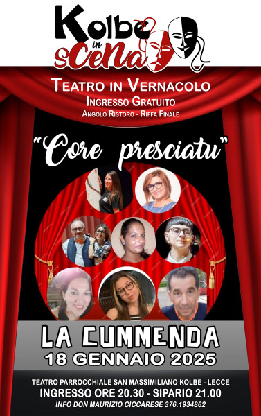 La compagnia teatrale La Cummenda a San Massimiliano Maria Kolbe a Lecce