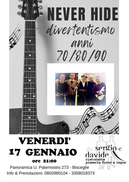 DIVERTENTISMO  '70  '80  '90 live con i "NEVER HIDE"