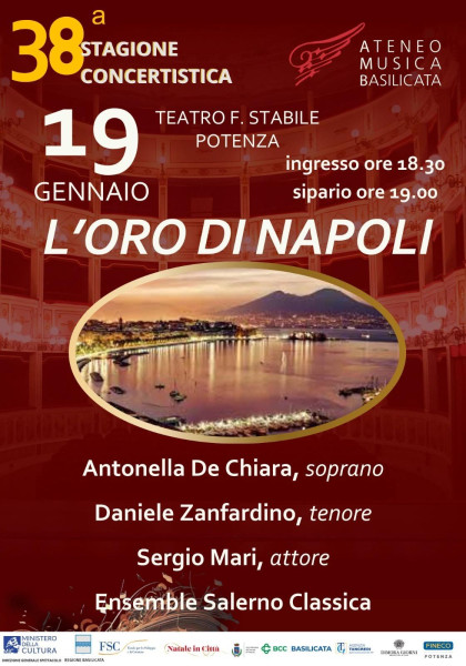 “L'ORO DI NAPOLI” il 19 gennaio a Potenza