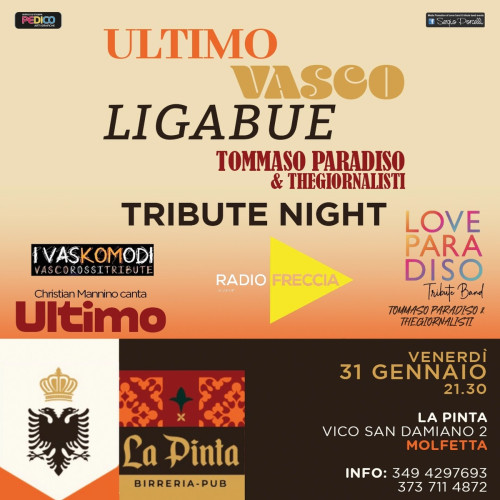 Vasco ...Liga...Ultimo ....Tommaso Paradiso & Thegiornalisti tribute night live a Molfetta La Pinta