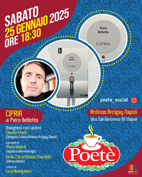 Piero Bellotto presenta il suo memoir Cipria, pubblicato da inKnot Edizioni, presso la sede di Antinoo Arcigay Napoli | 25 gennaio ore 18.30