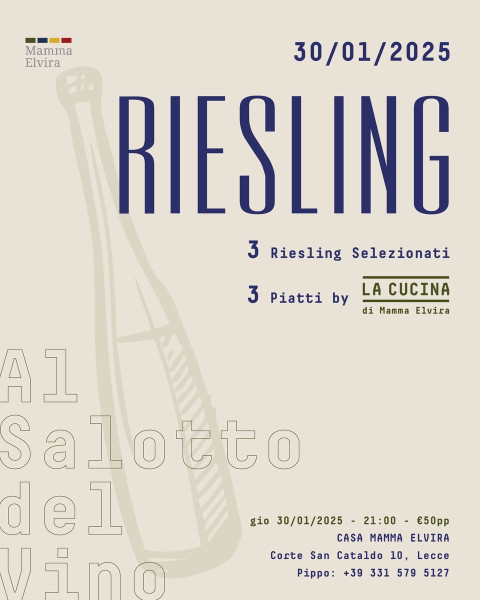 Cena Degustazione Al Salotto del Vino: Riesling e piatti de La Cucina di Mamma Elvira