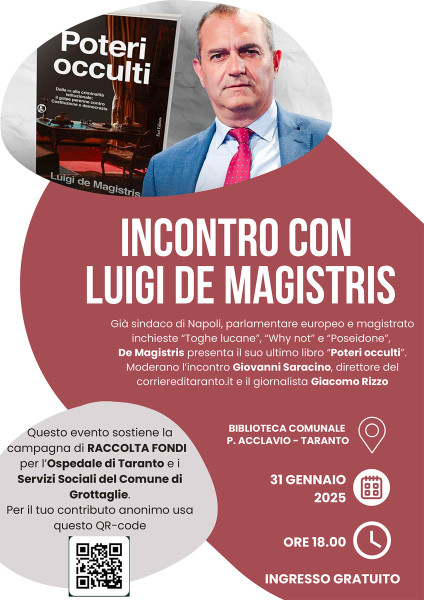 Luigi de Magistris incontra il pubblico e presenta il libro Poteri occulti