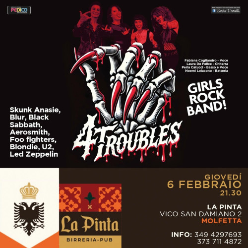 4 Troubles Girls rock band live a Molfetta