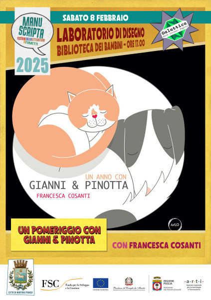 Manuscripta: Lab "Un pomeriggio con Gianni & Pinotta" con Francesca Cosanti