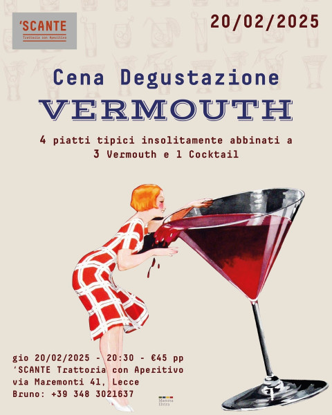 Cena Degustazione di Vermouth da 'Scante a Lecce