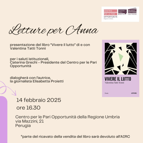 Letture per Anna, presentazione del libro Vivere il lutto, di e con Valentina Tatti Tonni