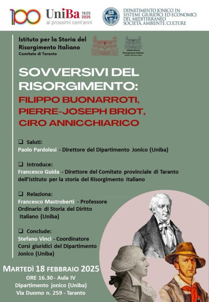 Sovversivi del Risorgimento: Filippo Buonarroti, Pierre-Joseph Briot, Ciro Annicchiarico