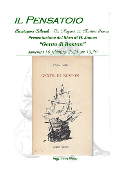 Presentazione del libro "Gente di Boston" di H. James