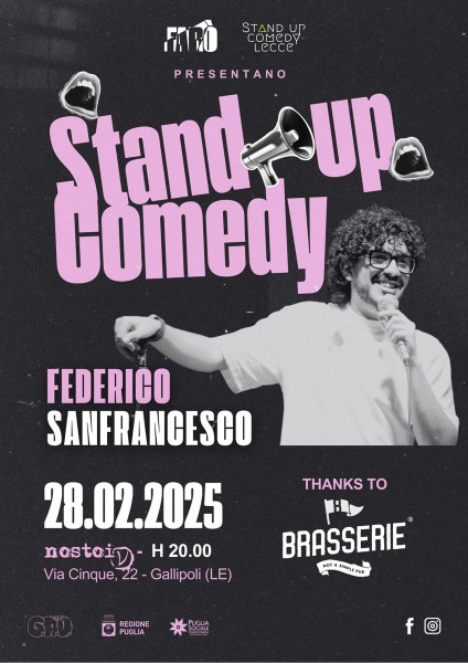 Federico Sanfrancesco LIVE, stand up comedy show al Nòstoi