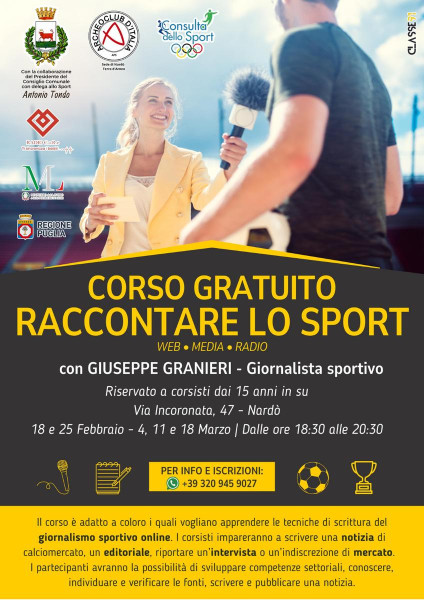 Corso gratuito " Raccontare lo sport"