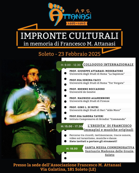 Memorial del musicista Francesco M. Attanasi, SS. Messa e ronda di pizzica in suo ricordo