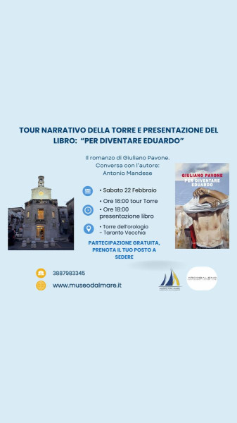 Tour narrativo della Torre e presentazione del libro di Giuliano Pavone: Per Diventare Eduardo