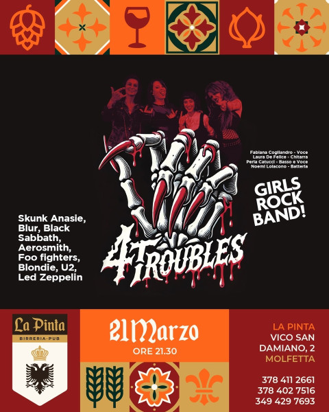 4 Troubles Girls rock band live a Molfetta