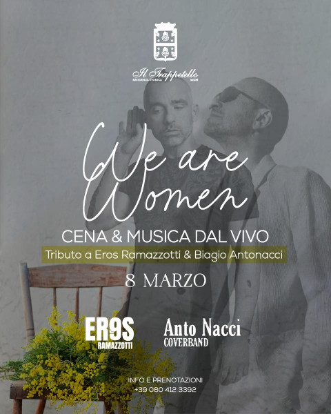 Cena spettacolo 8 marzo: Eros9 & Anto Nacci - Tributo a Eros Ramazzotti & Biagio Antonacci