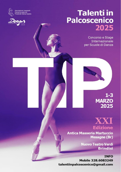 La grande Danza torna in Puglia dall’1 al 3 marzo con Talenti in Palcoscenico