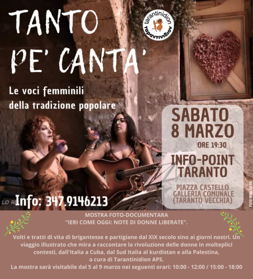 Concerto " TANTO PE CANTÀ le voci femminili della tradizione popolare"