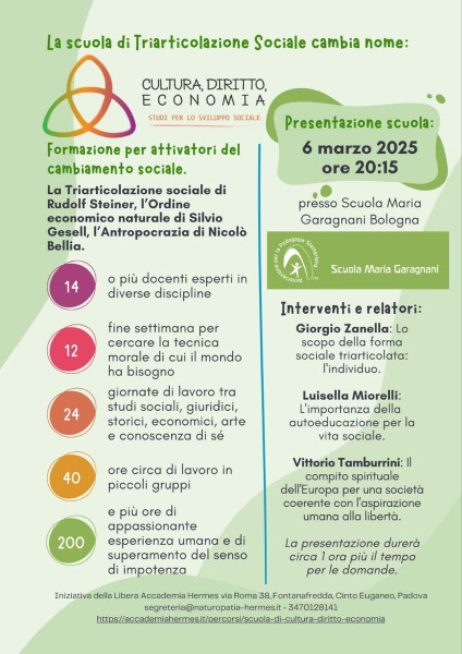 Triarticolazione sociale, economia naturale e antropocrazia