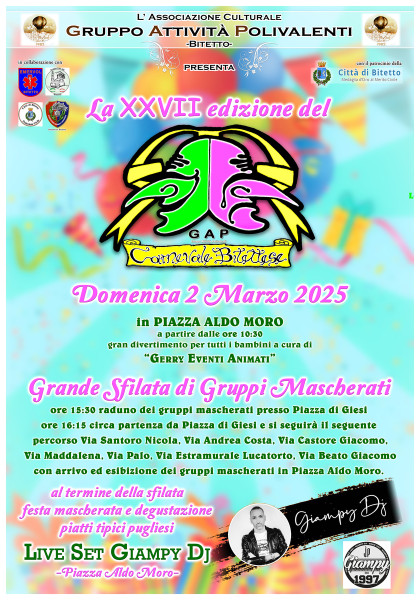 XXVII Edizione del Carnevale Bitettese 2025