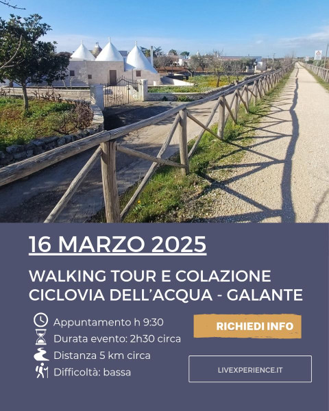 WALKING TOUR E COLAZIONE ALLA SCOPERTA DELLA CICLOVIA DELL'ACQUA