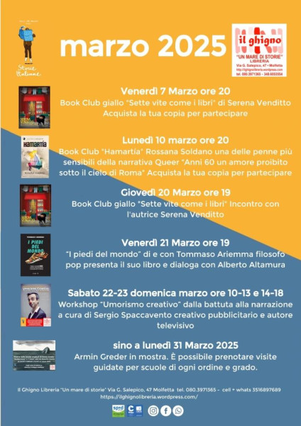 Il programma di marzo  Il Ghigno Libreria Molfetta