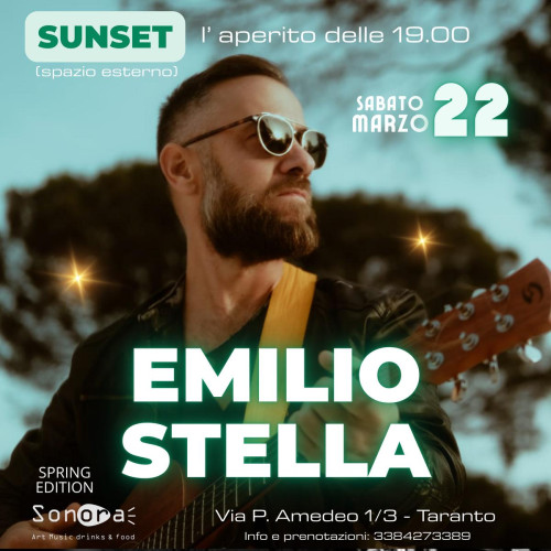 Sunset, l'aperitivo con il cantautore romano Emilio Stella