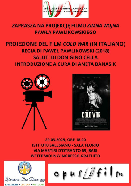 Proiezione del Film "cold War" (in Italiano)