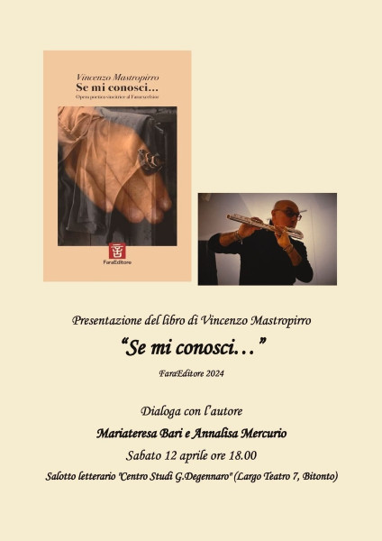 "Se mi conosci", Vincenzo Mastropirro ospite di VIAGGI LETTERARI NEL BORGO