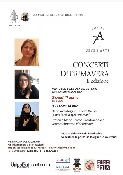 Tra musica, parole e immagini: omaggio all’Assoluto di Marguerite Yourcenar: I 33 nomi di Dio per i Concerti di Primavera