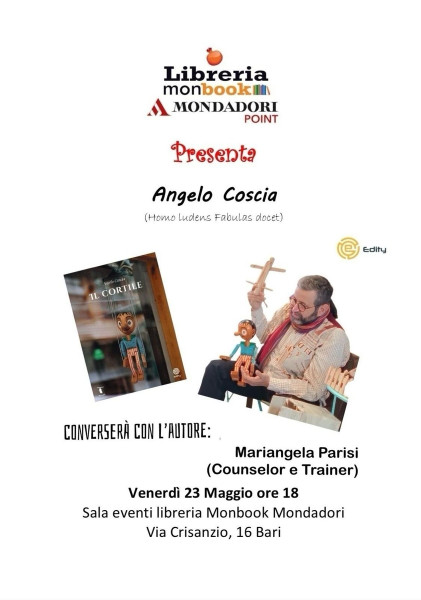 Angelo Coscia presenta alla Mondadori di Bari il suo ultimo libro "Il cortile"